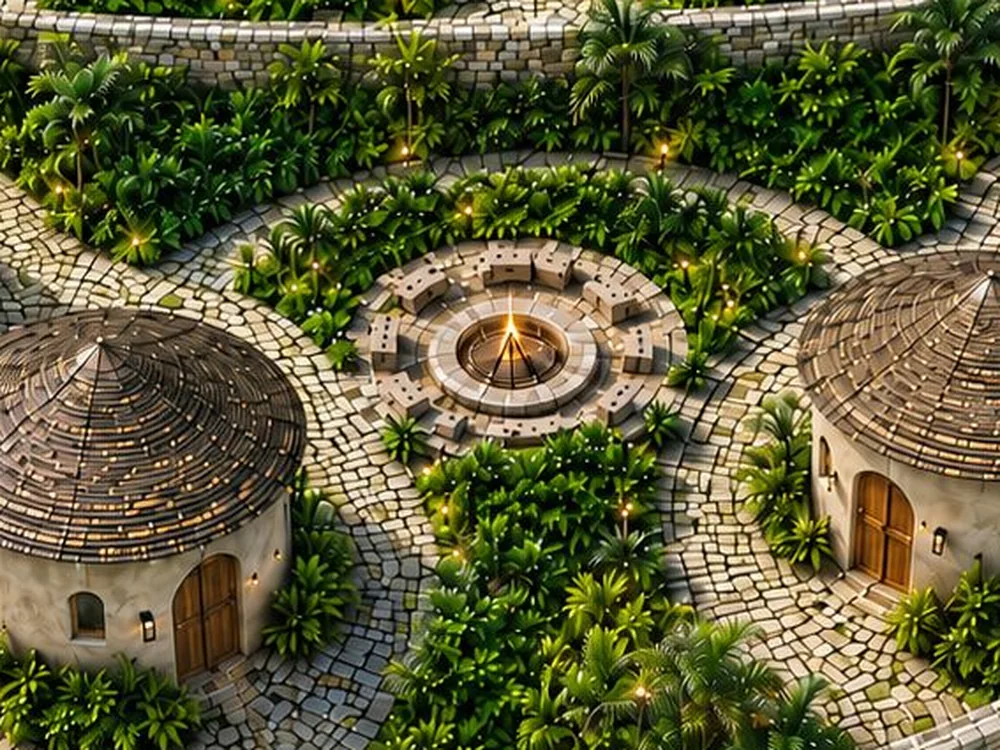 Healing huts concept rendering at Elements