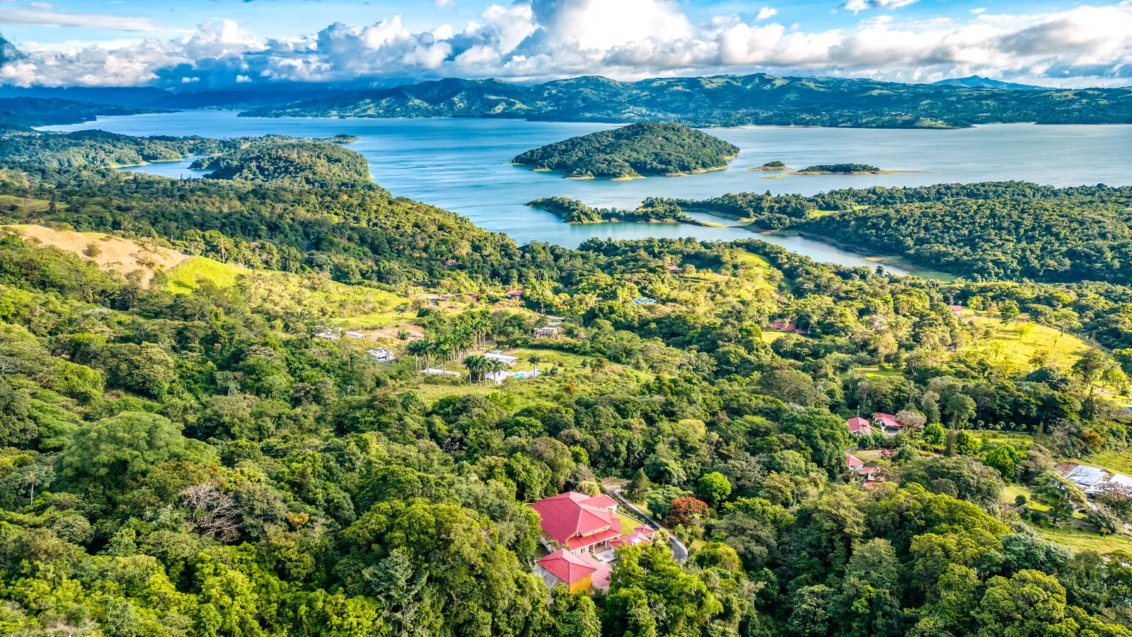 Aerial view of Lake Arenal from Elements