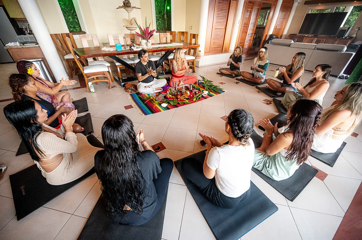 Cacao ceremony circle at Elements